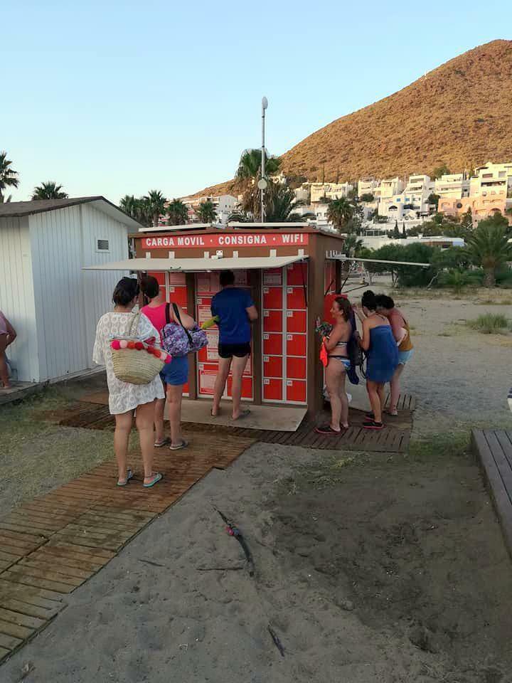 Spain, Seron. Summer 2018. Locker with 52 cells.