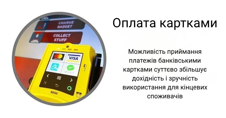 Оплата банківськими картками в пляжній камері зберігання